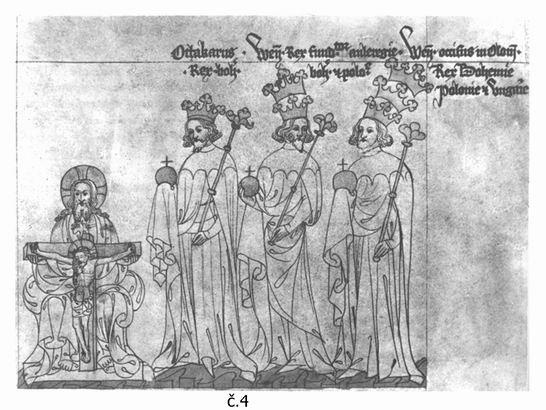 Čeští králové Přemysl Otakar II., Václav II. a Václav III.